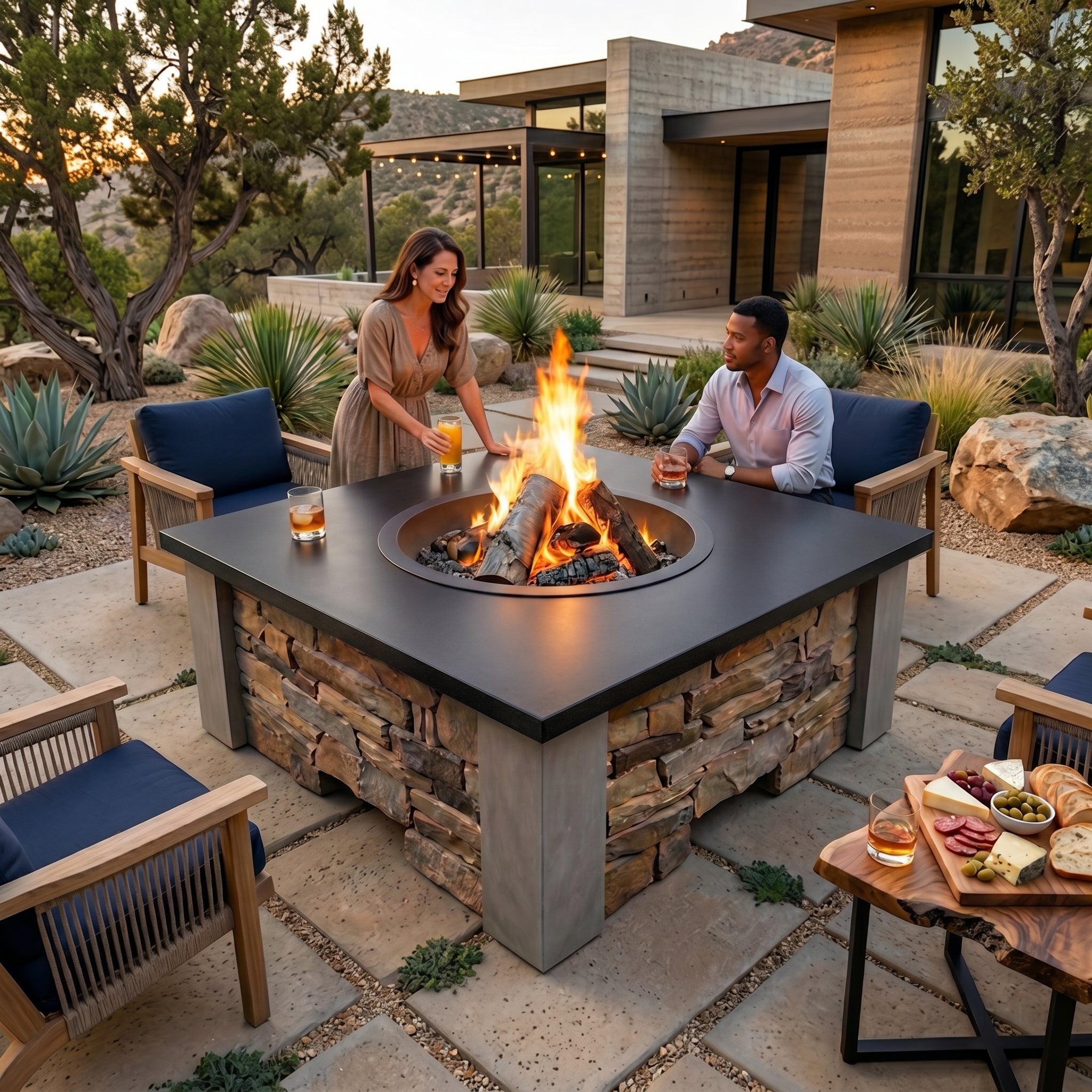 HomeBridge GFRC Prefabricated Concrete FirePits