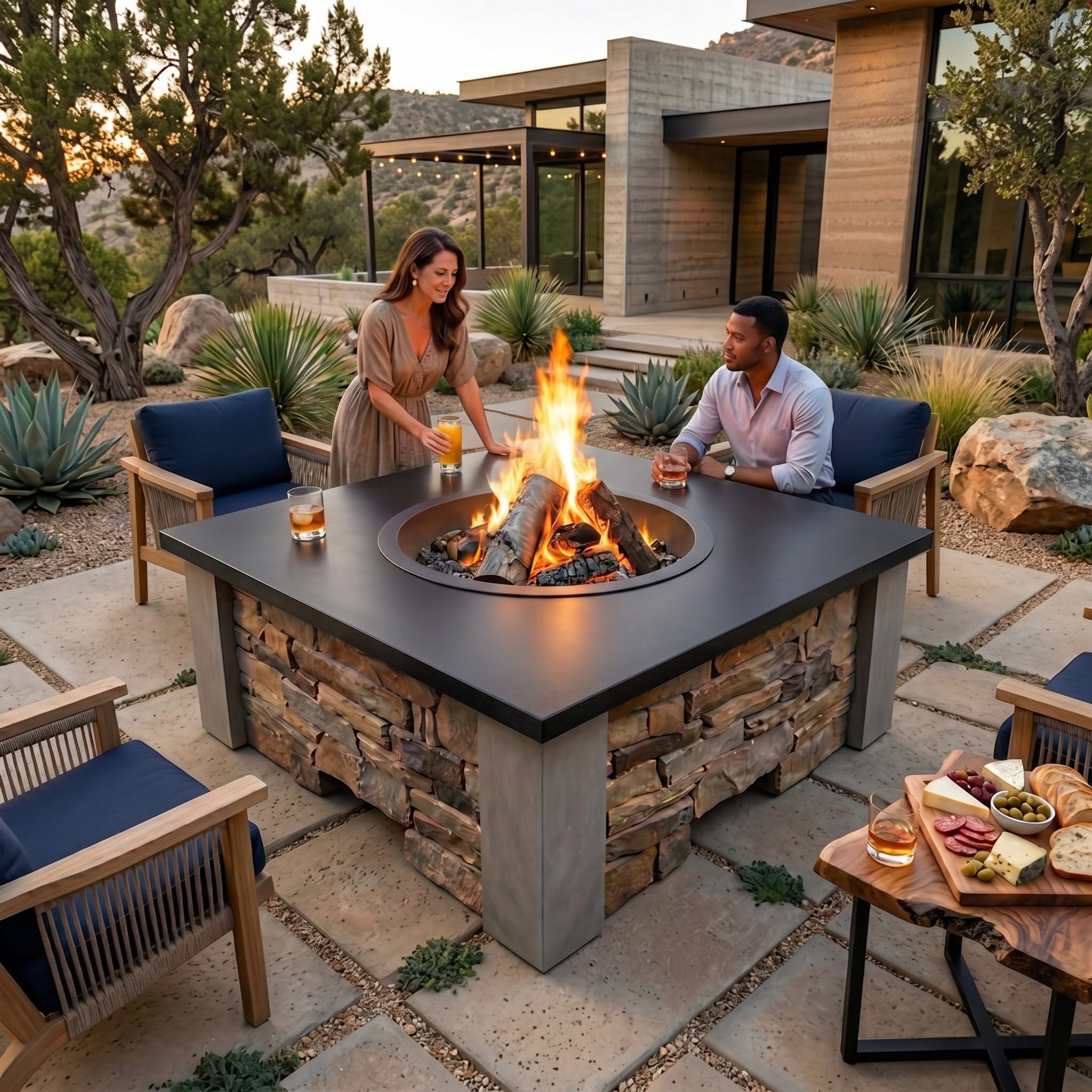 HomeBridge GFRC Prefabricated Concrete FirePits
