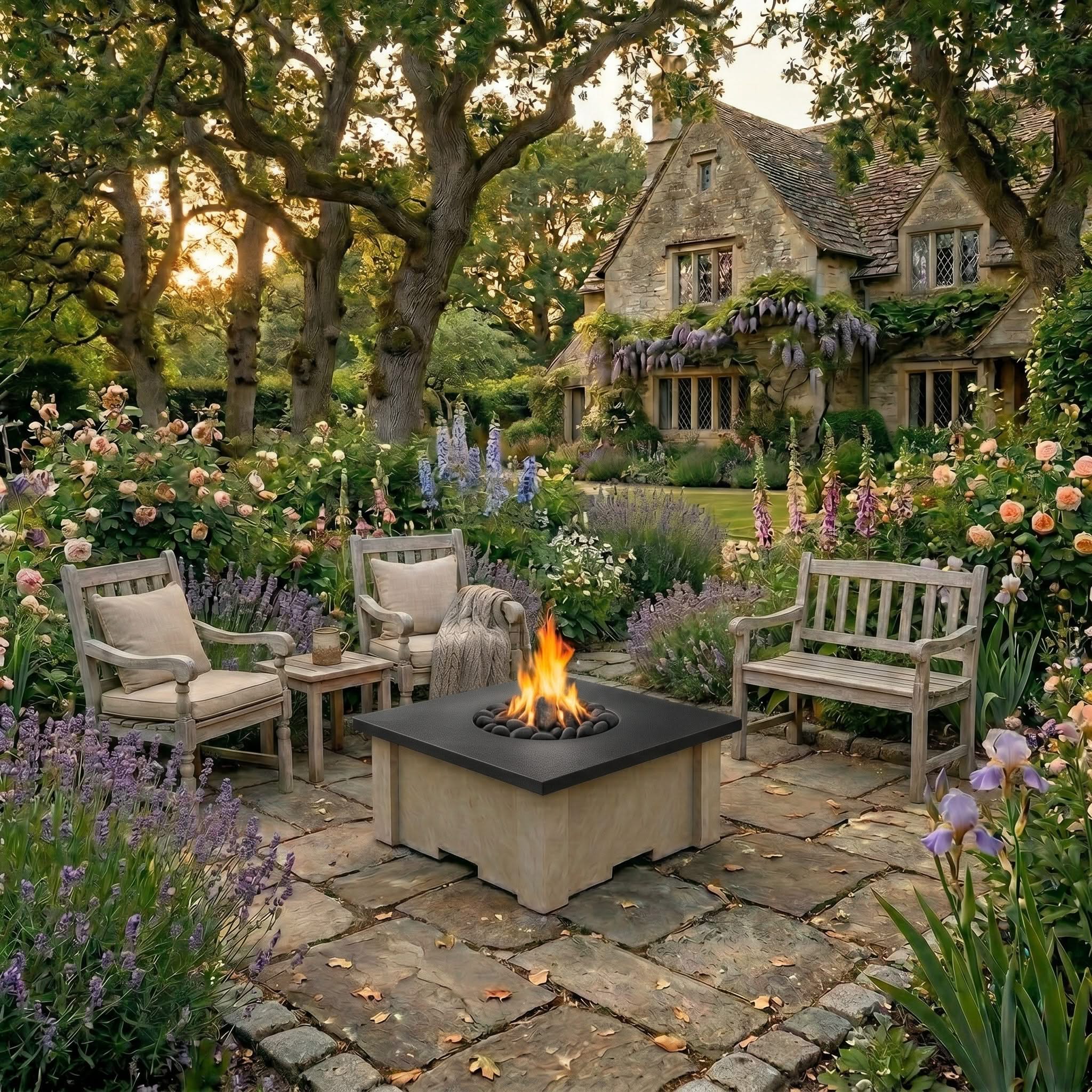 HomeBridge GFRC Concrete Fire Pit Table