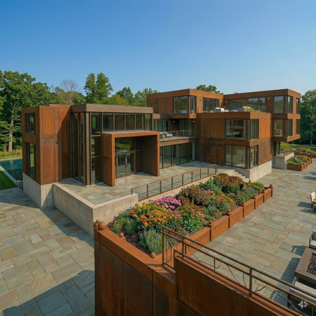 Garden Retaining Wall System ™ | Corten Steel Finish