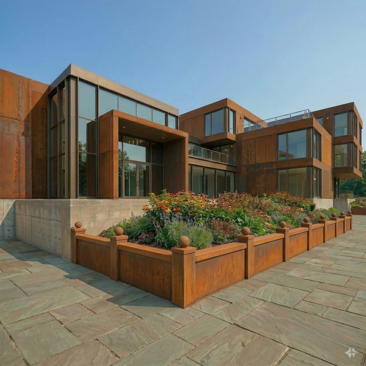 GFRC Retaining Wall Panels | Corten Steel Style — view 3