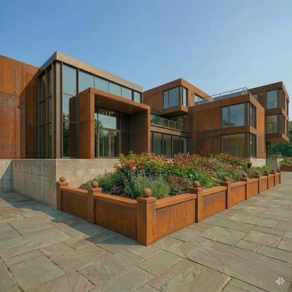 GFRC Retaining Wall Panels | Corten Steel Style — view 3