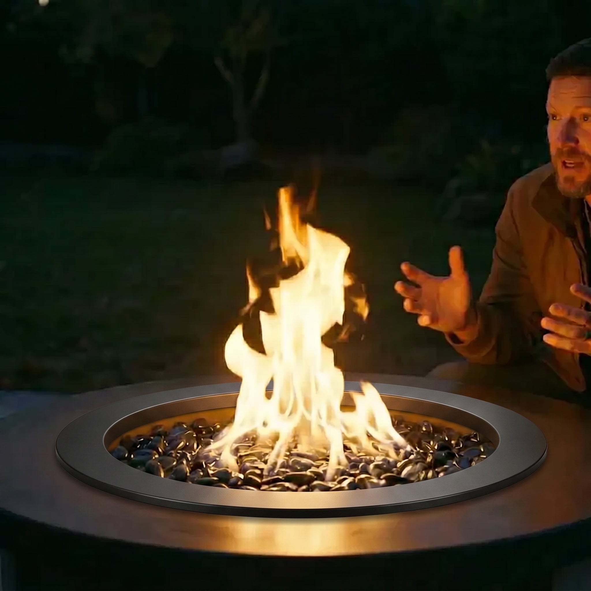 HomeBridge GFRC Concrete Fire Pit Table