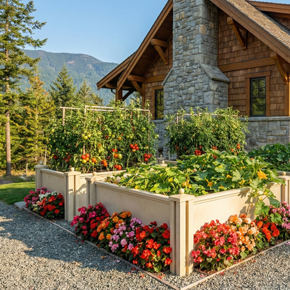 Prefabricated Concrete Garden Bed - Limestone