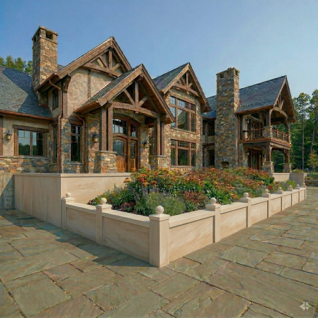 Garden Retaining Wall System ™ | Limestone Finish