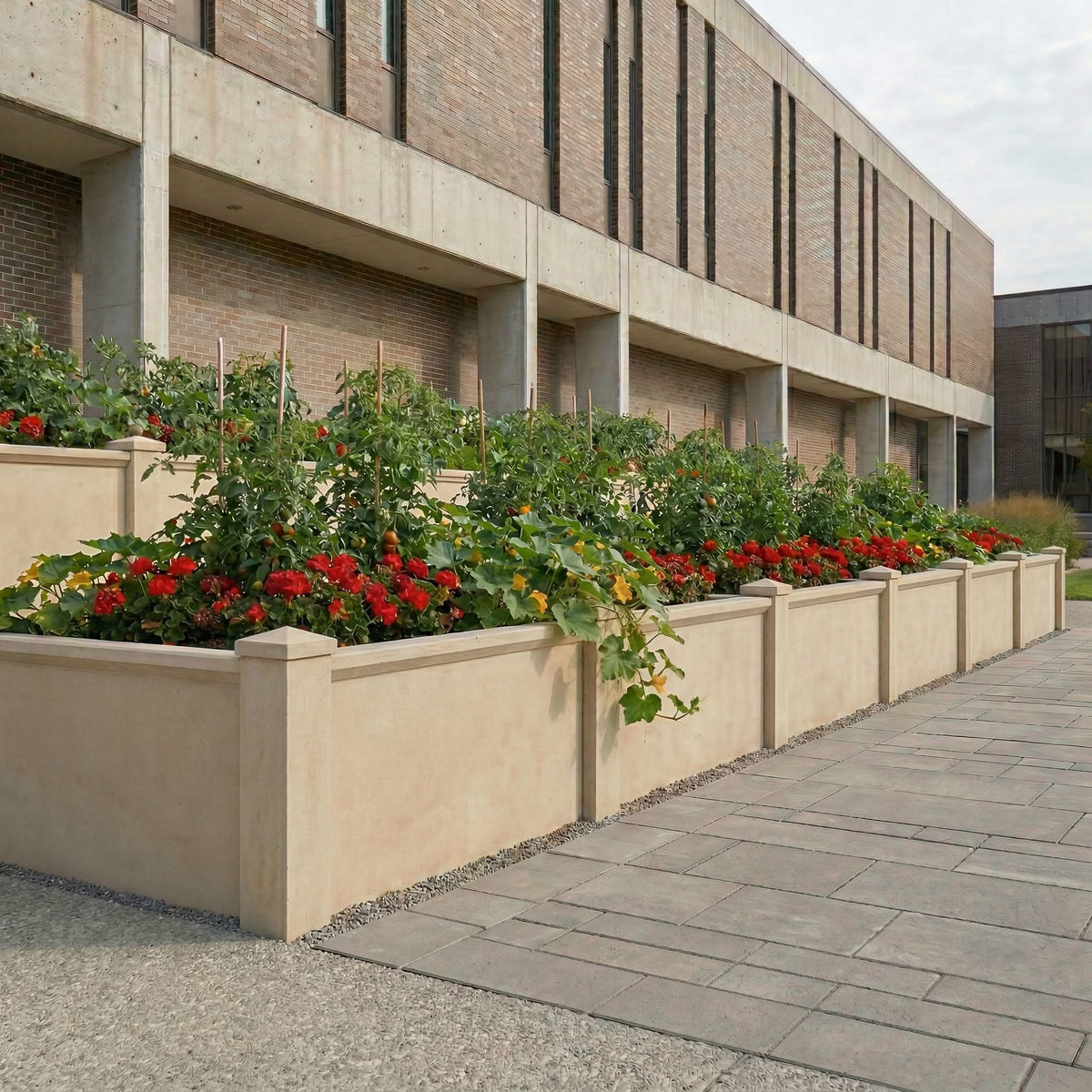 GFRC Retaining Wall Panels | Limestone — alternate view