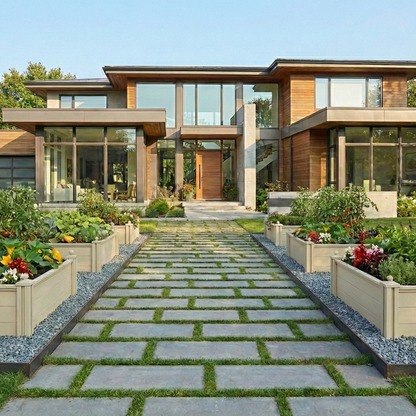 Prefabricated Concrete Garden Bed - Limestone