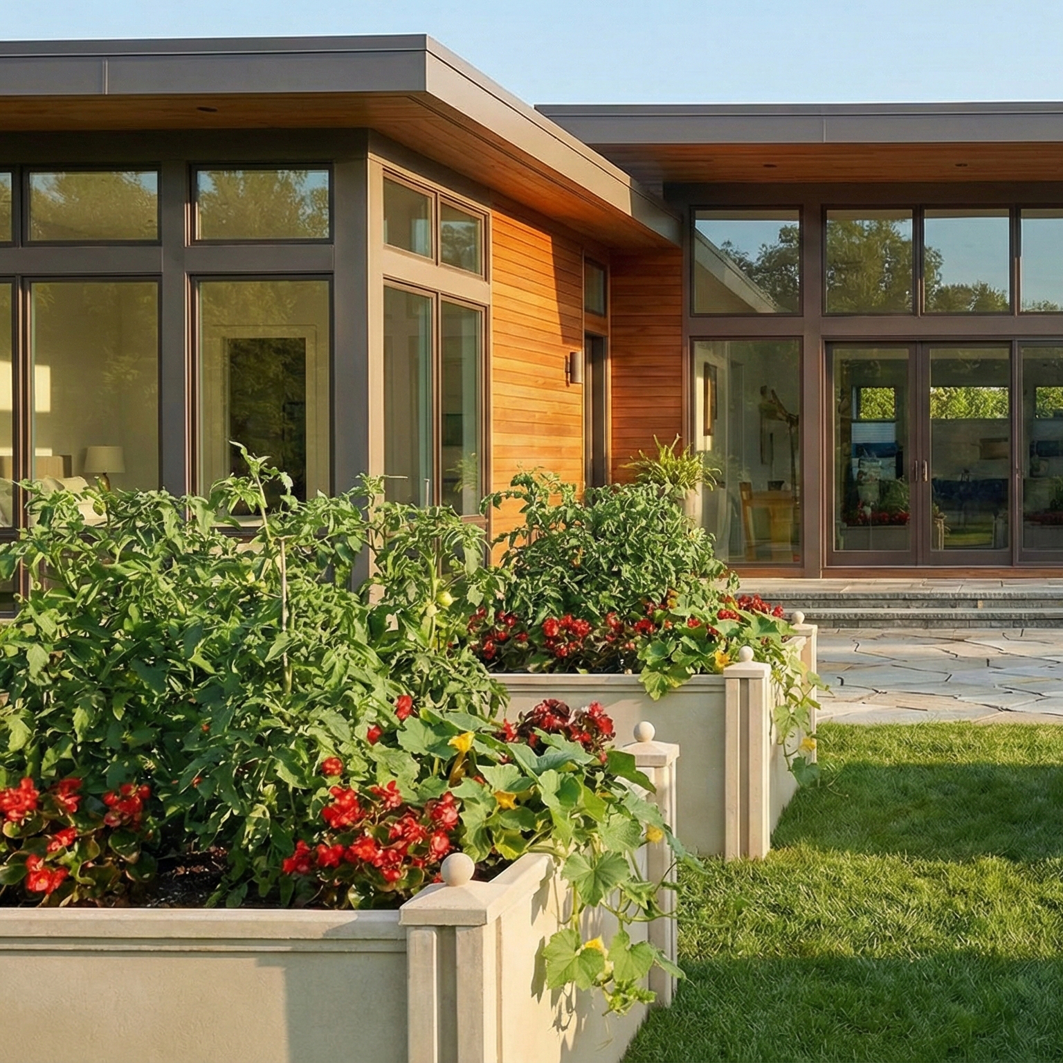 Prefabricated Concrete Garden Bed - Limestone